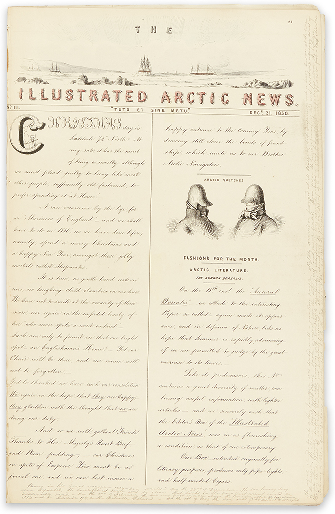 (ARCTIC.) Osborn, Sherard and George F. McDougall, eds. Facsimile of the Illustrated Arctic News, Published on Board H.M.S. Resolute.